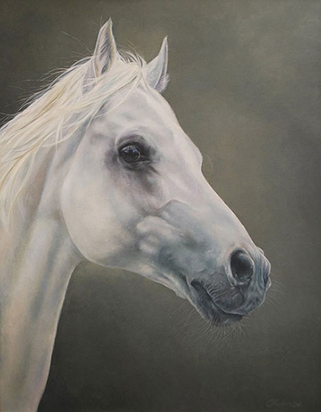 Collette Hoefkens Equestrian and Wildlife Artist. Traditional studies and Neoromantic. Oil, watercolour and pencil and charcoal. 